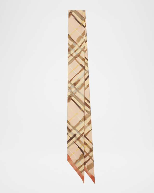 Silk Water Color Skinny Scarf
